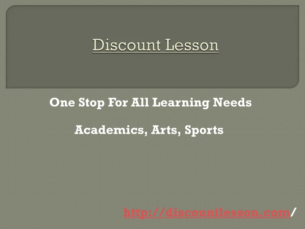 discount lesson