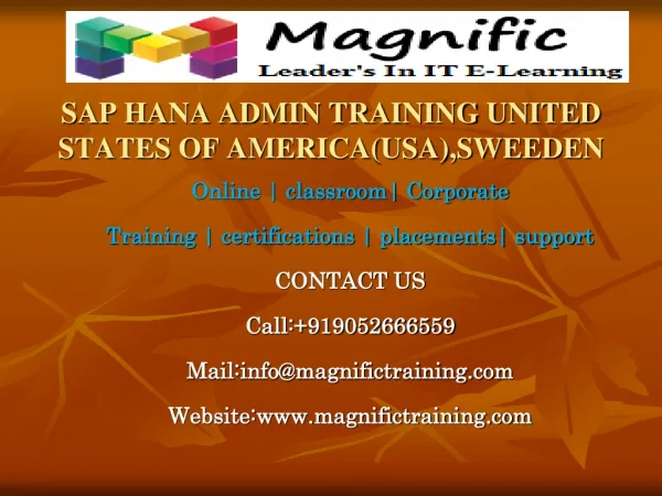 SAP HANA ADMIN TRAINING UNITED STATES OF AMERICA(USA),SWEEDE