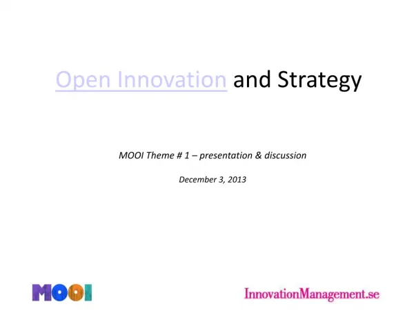 Open Innovation And Strategy