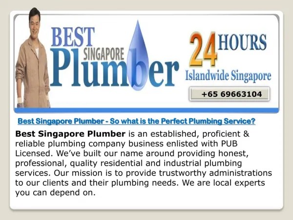 One Call plumbing service in Singapore.
