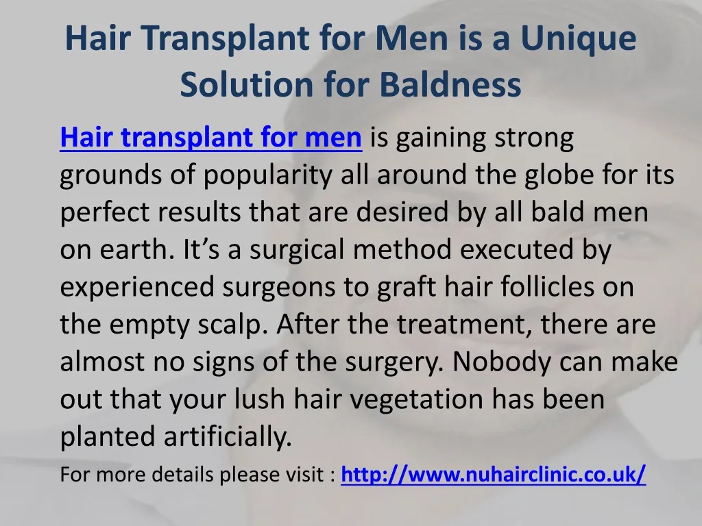 hair transplant for men is a unique solution for baldness
