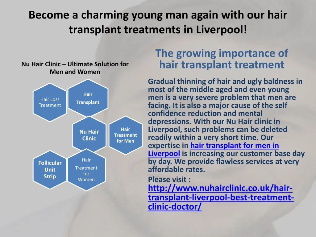 become a charming young man again with our hair transplant treatments in liverpool