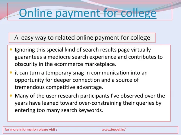 A well-informed and knowledge about online payment for colle
