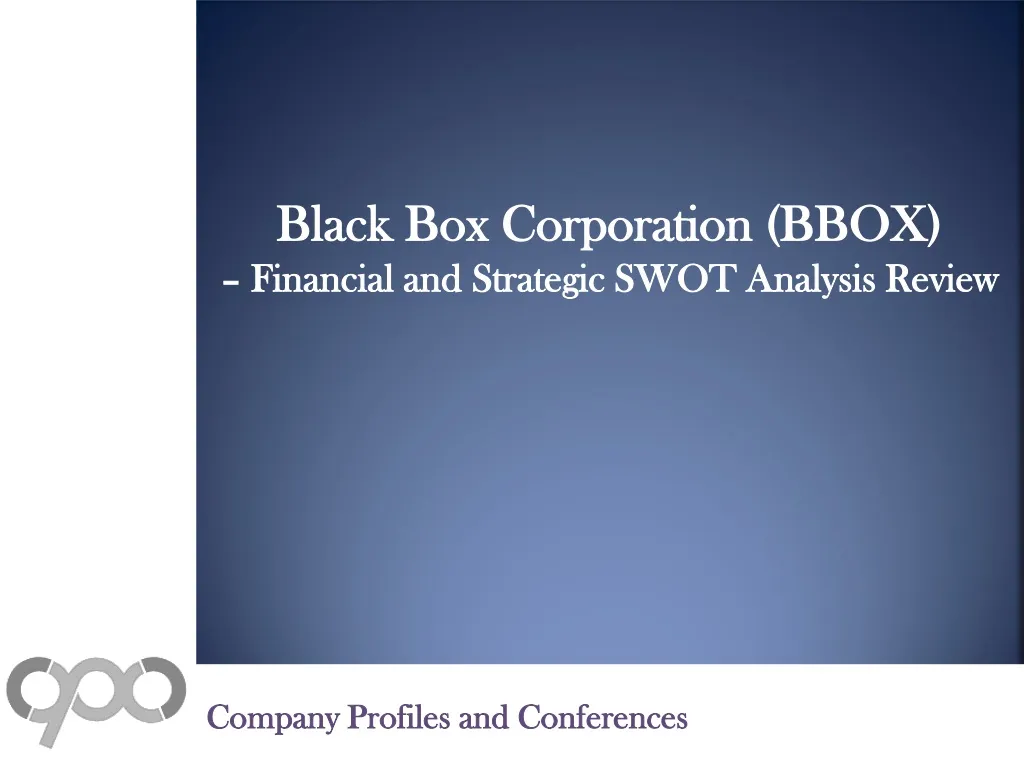 black box corporation bbox financial
