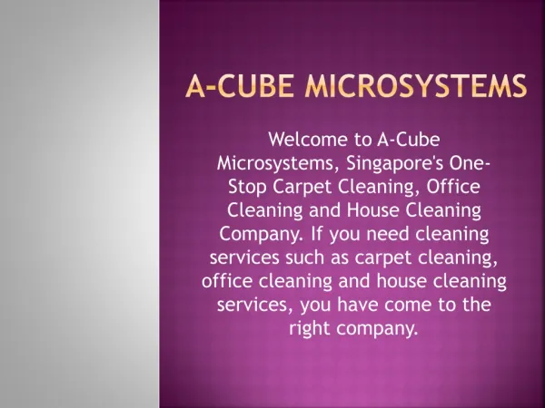 Office/House Carpet Cleaning Services in Singapore