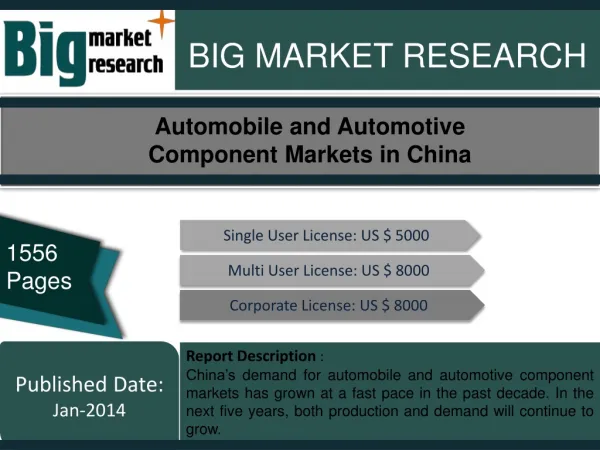Automobile and Automotive Component Markets in China