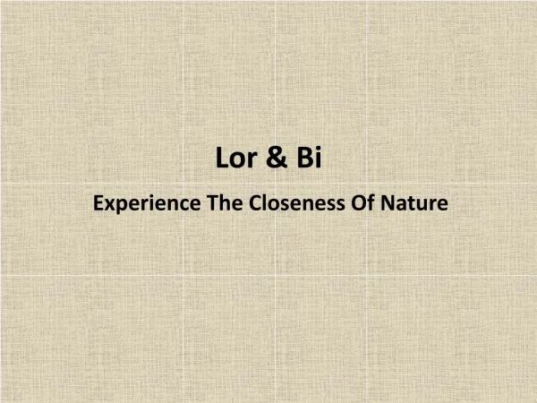 Experience The Closeness Of Nature