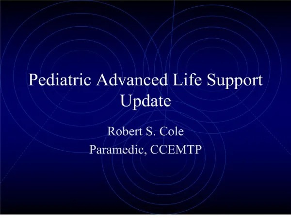 pediatric advanced life support update