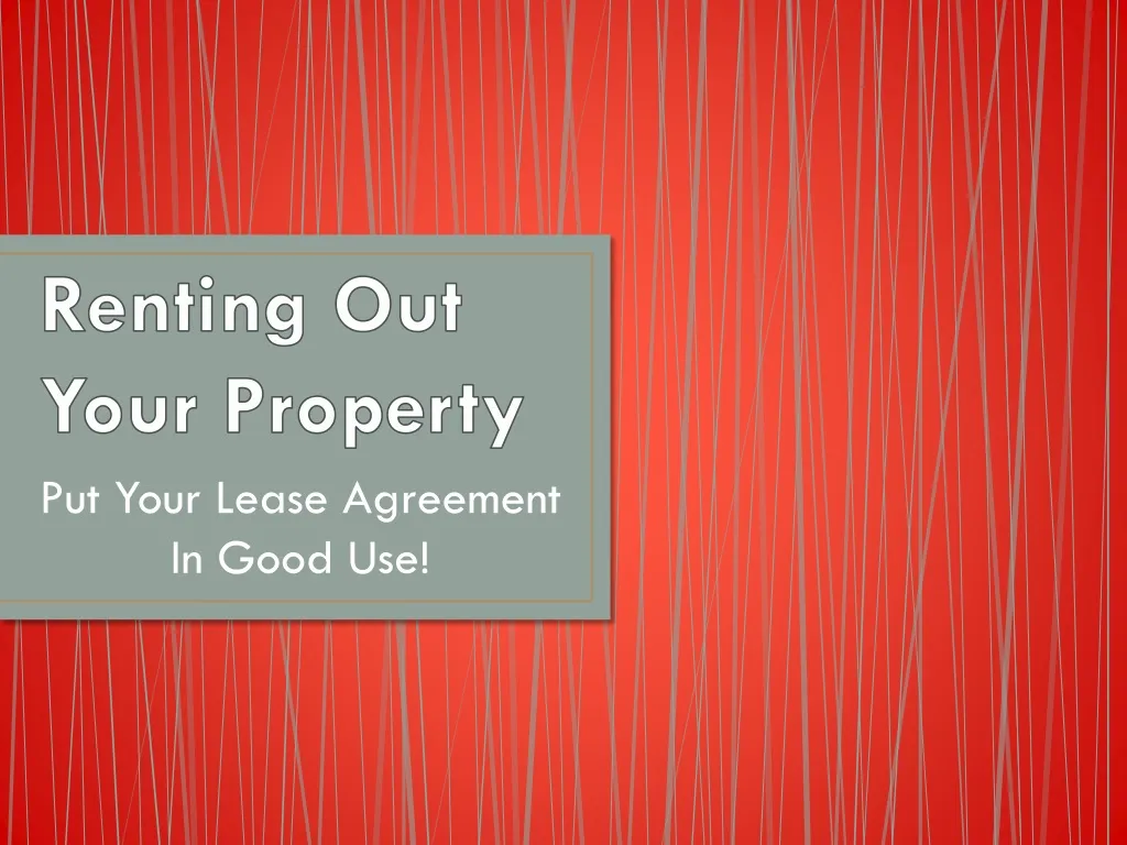 renting out your property