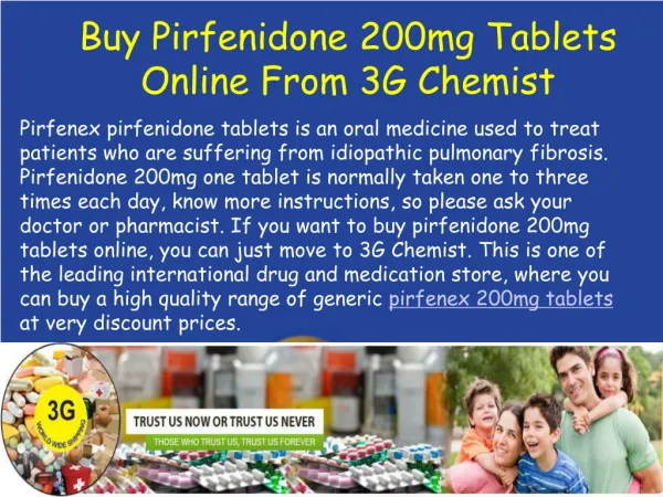 Buy Pirfenidone 200mg Tablets - Prevent Idiopathic Pulmonary