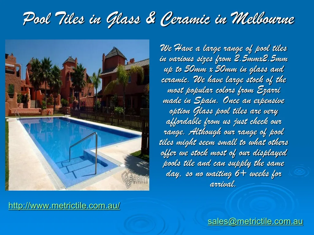 pool tiles in glass ceramic in melbourne