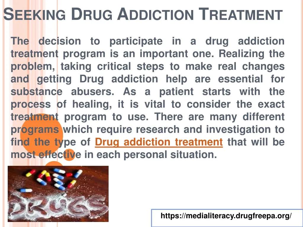 seeking drug addiction treatment