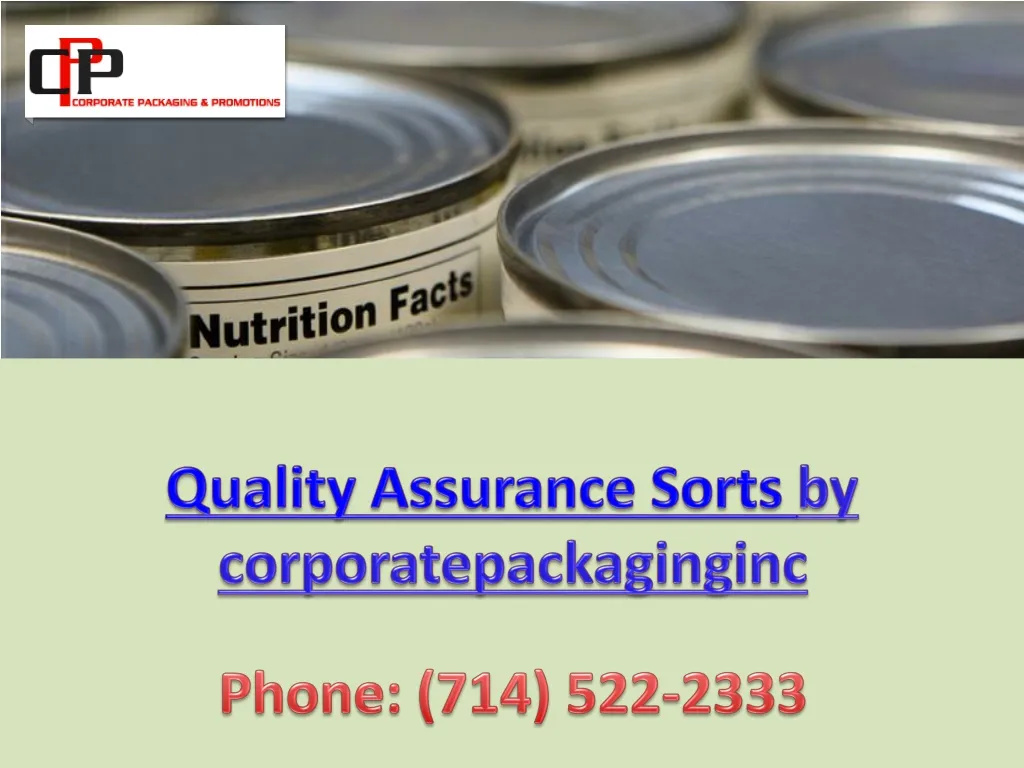 quality assurance sorts by corporatepackaginginc