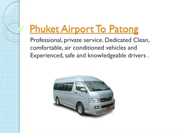 Taxi From Phuket Airport To Patong