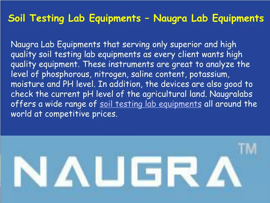 soil testing lab equipments naugra lab equipments