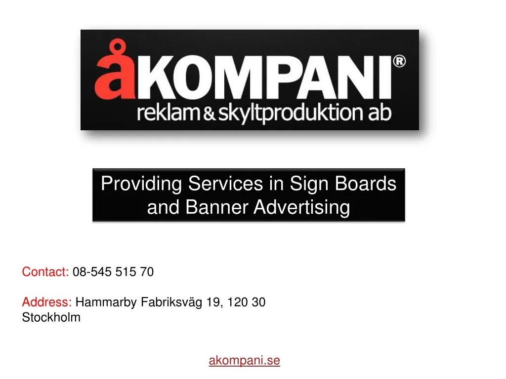 providing services in sign boards and banner