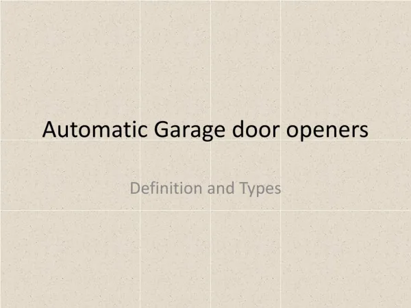Automatic garage door opener