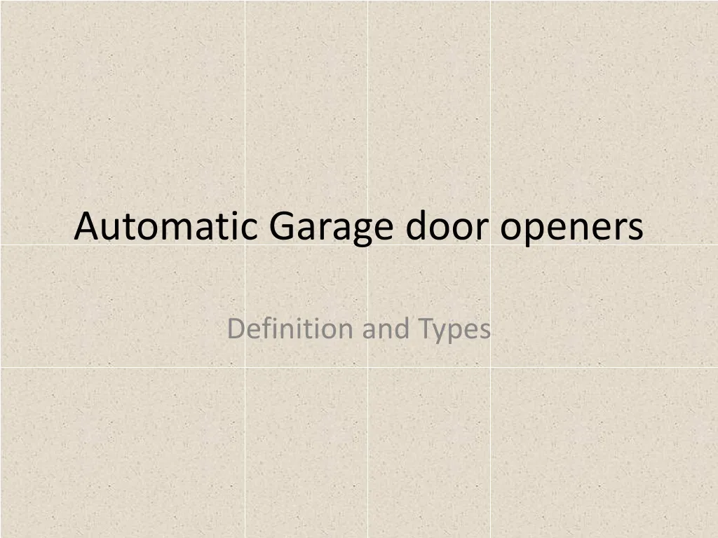automatic garage door openers