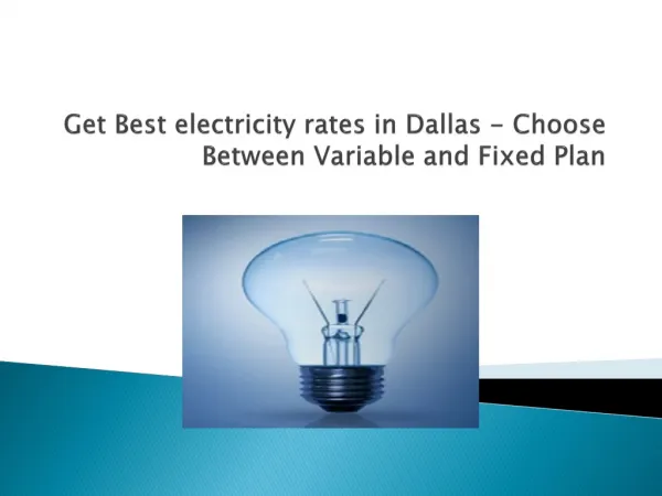 Best electricity rates in Dallas