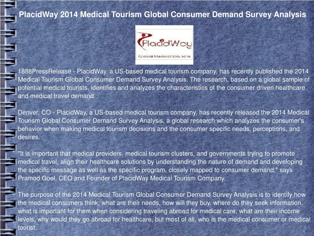 placidway 2014 medical tourism global consumer