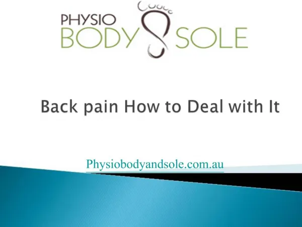 Back pain How to Deal with It