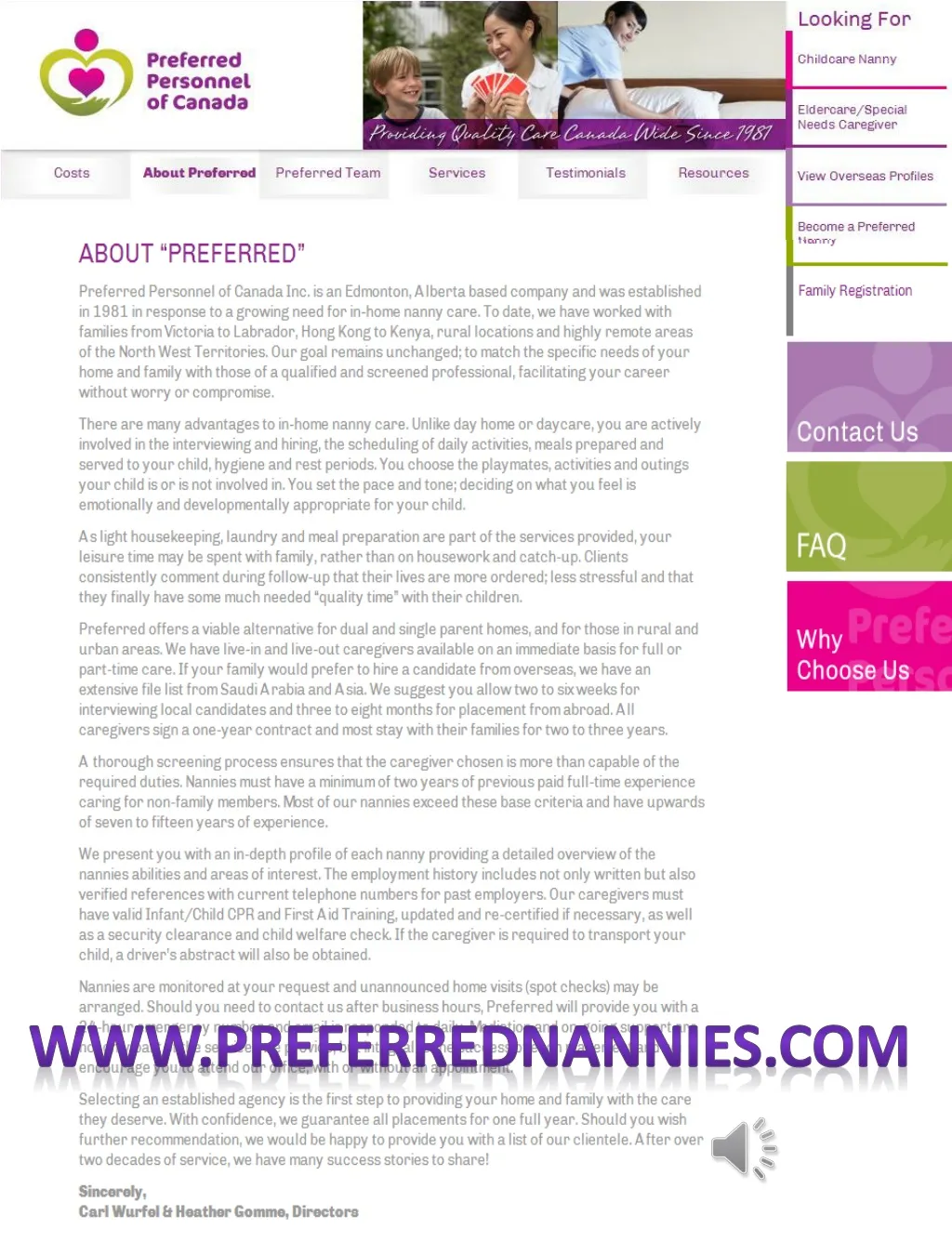 www preferrednannies com