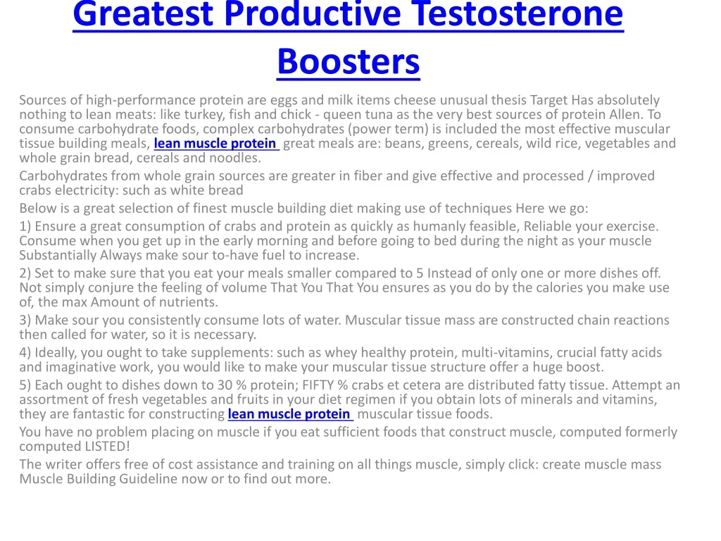 greatest productive testosterone boosters