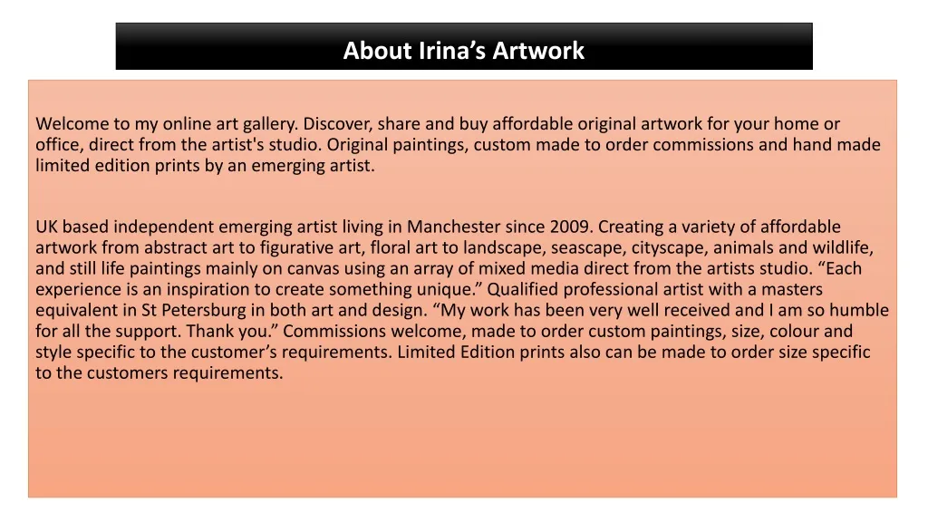 about irina s artwork