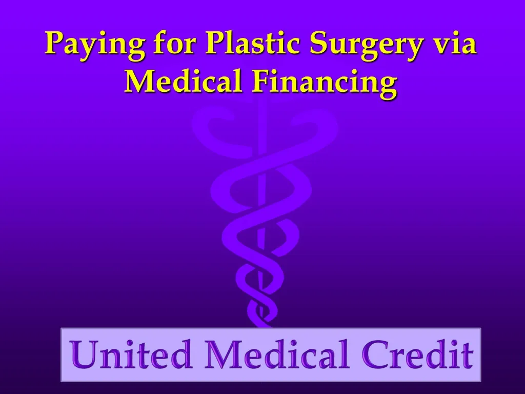 paying for plastic surgery via medical financing