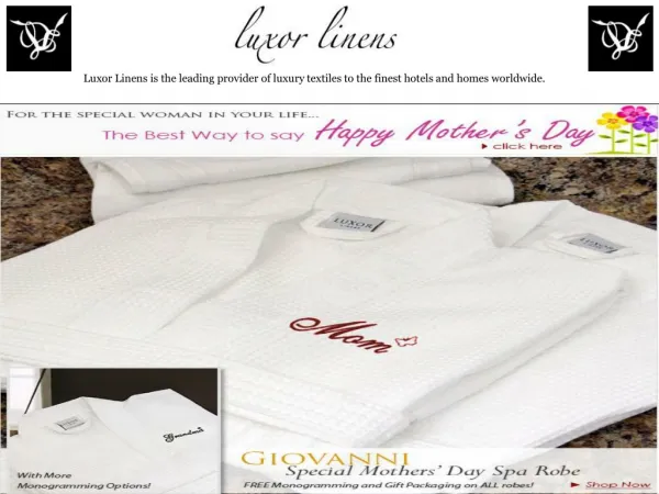 Luxor Linens - Mother's Day Sale