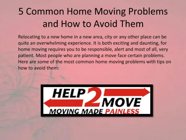 5 Common Home Moving Problems and How to Avoid Them