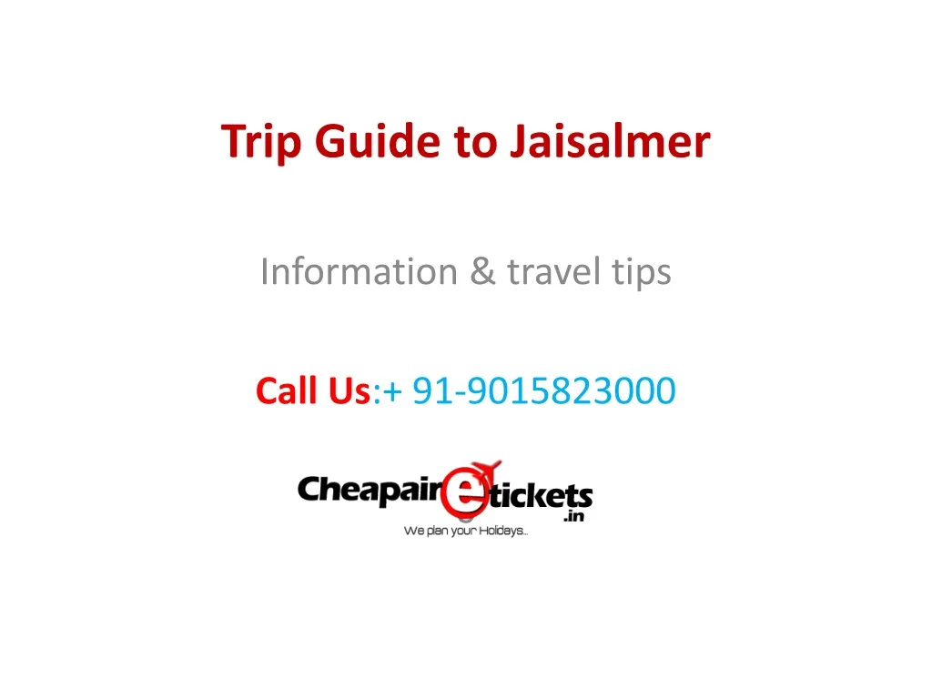 trip guide to jaisalmer