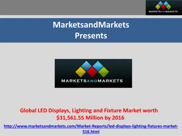 Global LED Displays, Lighting and Fixture Market