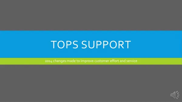 TOPS Software Support Evolution
