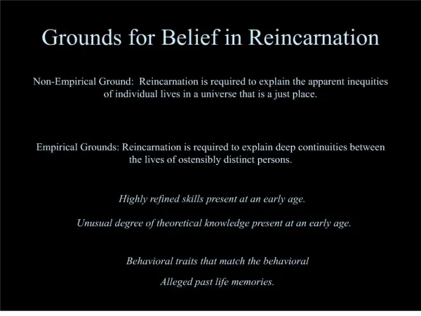 grounds for belief in reincarnation