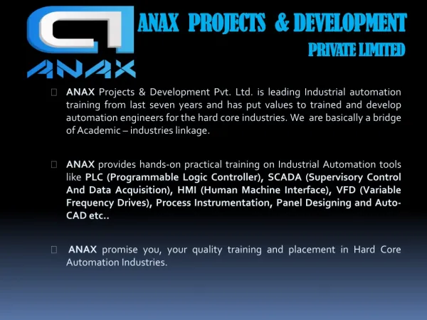 Anax Projects & Development Pvt. Ltd.