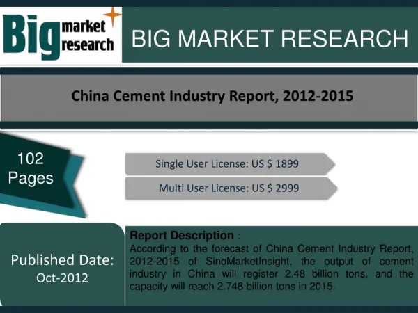 China Cement Industry Report, 2012-2015