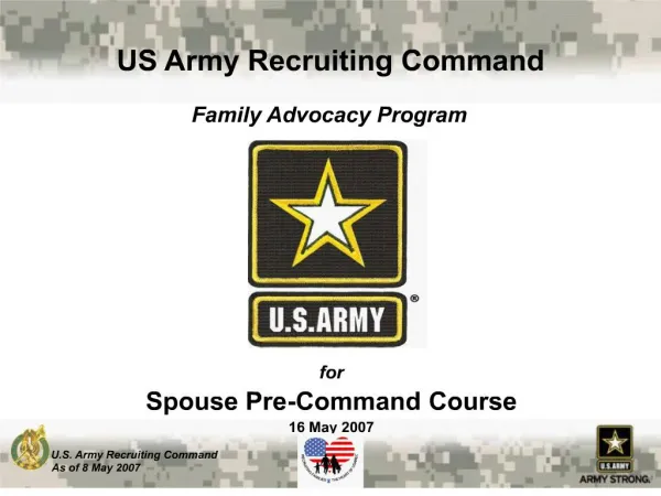 for spouse pre-command course 16 may 2007