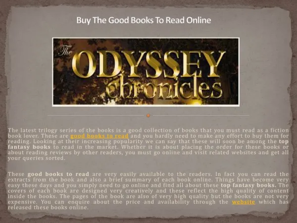 Buy The Good Books To Read Online