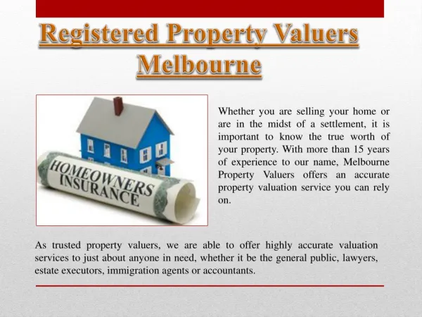 Registered Property Valuers Melbourne