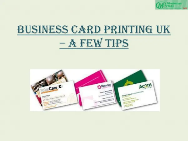 Business Card Printing UK – A Few Tips