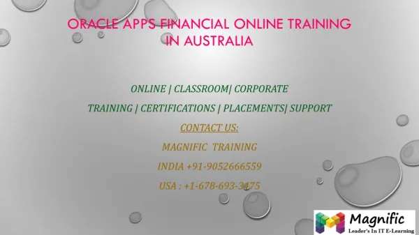Oracle apps financial online training in Australia