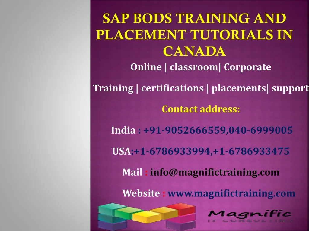 sap bods training and placement tutorials in canada