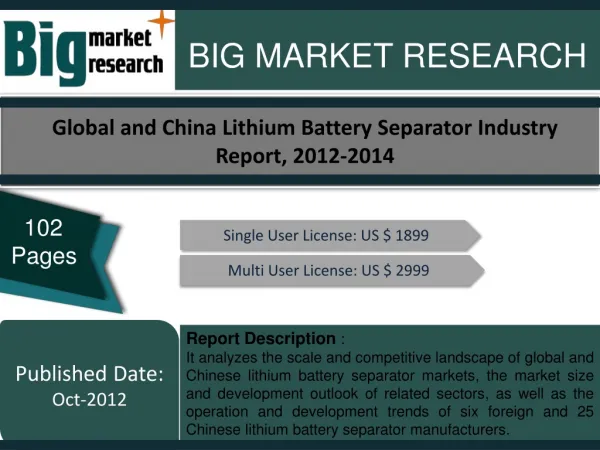 Global and China Lithium Battery Separator Industry Report,