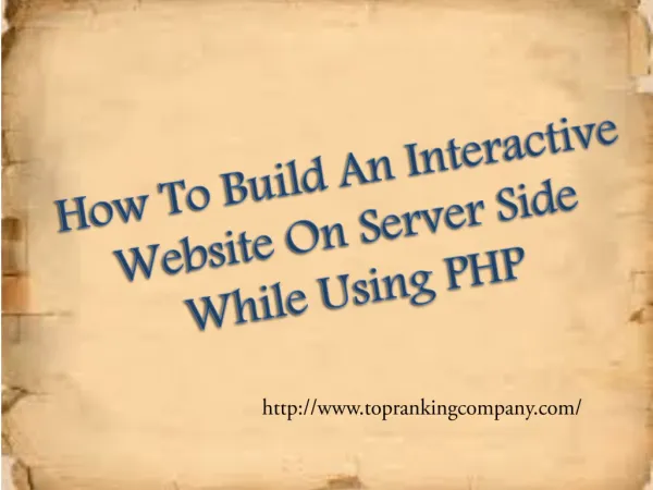 How To Build An Interactive Website On Server Side While Usi
