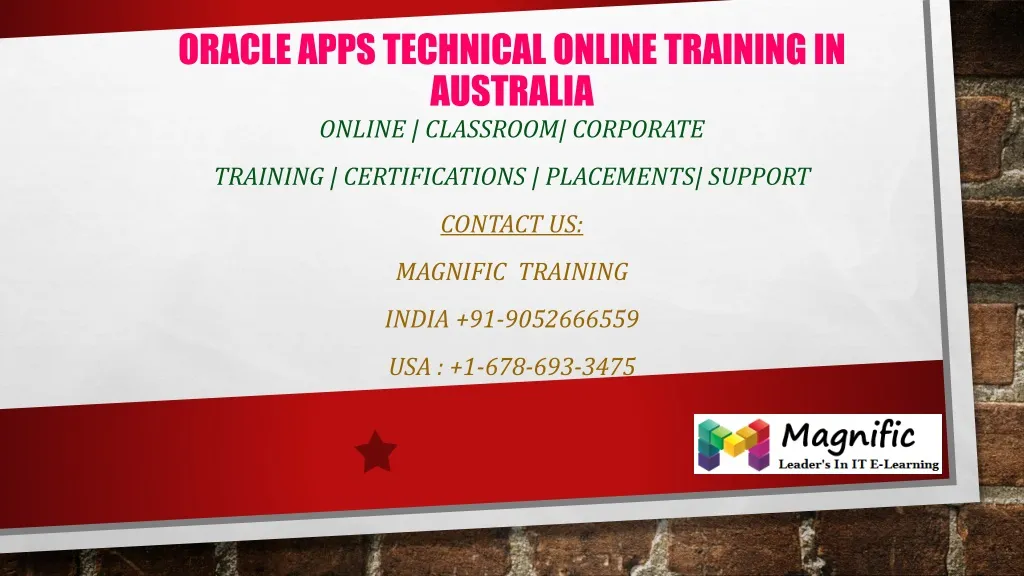 oracle apps technical online training in australia