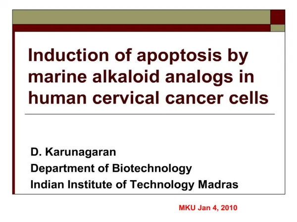 induction of apoptosis by marine alkaloid analogs in human cervical cancer cells