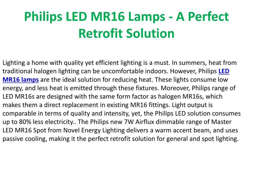 philips led mr16 lamps a perfect retrofit solution