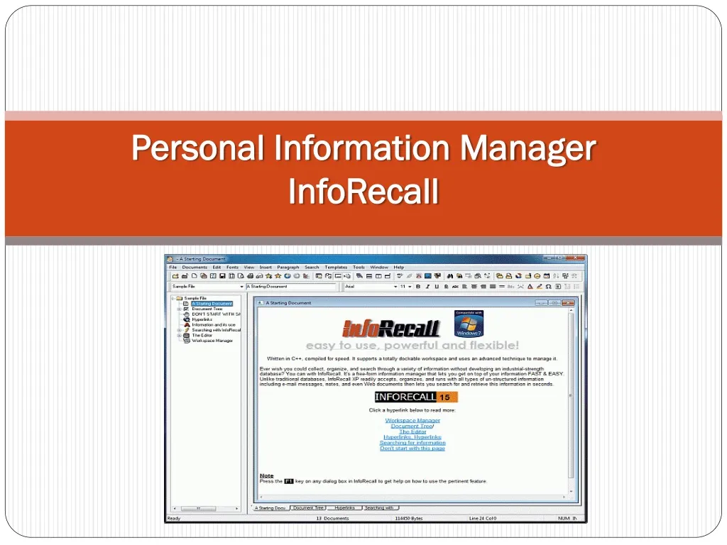 personal information manager inforecall