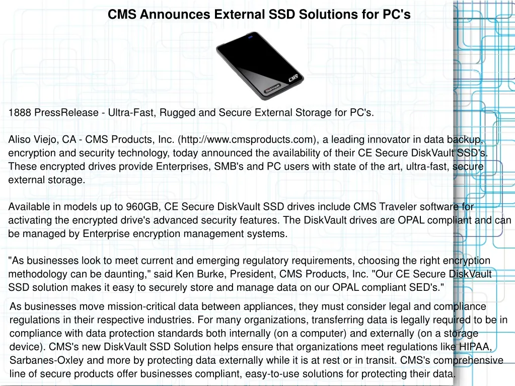 cms announces external ssd solutions for pc s